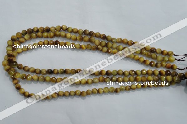 CTE901 15.5 inches 6mm faceted round golden tiger eye beads