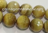 CTE904 15.5 inches 12mm faceted round golden tiger eye beads