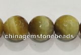 CTE905 15.5 inches 14mm faceted round golden tiger eye beads