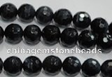 CTE921 15.5 inches 6mm faceted round silver tiger eye beads