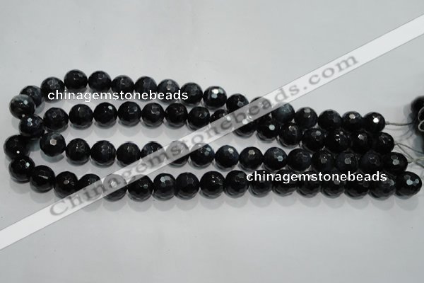 CTE921 15.5 inches 6mm faceted round silver tiger eye beads