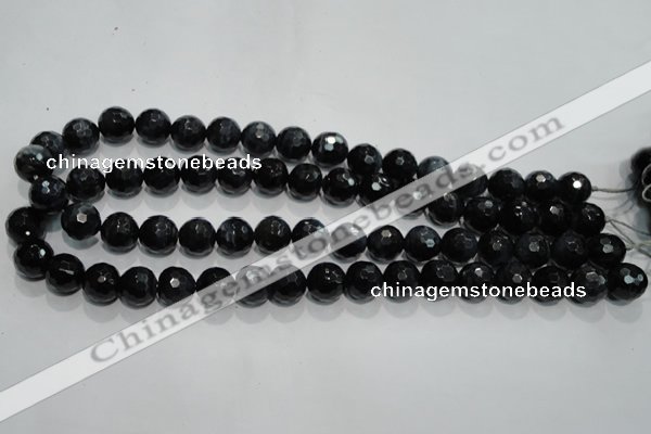 CTE922 15.5 inches 8mm faceted round silver tiger eye beads