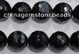 CTE925 15.5 inches 14mm faceted round silver tiger eye beads