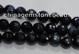 CTE931 15.5 inches 6mm faceted round dyed blue tiger eye beads