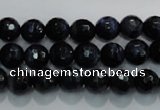 CTE932 15.5 inches 8mm faceted round dyed blue tiger eye beads