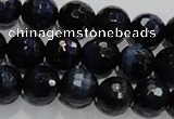 CTE934 15.5 inches 12mm faceted round dyed blue tiger eye beads