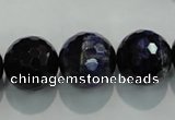 CTE937 15.5 inches 18mm faceted round dyed blue tiger eye beads