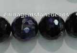 CTE938 15.5 inches 20mm faceted round dyed blue tiger eye beads