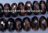 CTE94 15.5 inches 10*18mm faceted rondelle red tiger eye beads