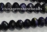 CTE942 15.5 inches 8*12mm faceted rondelle dyed blue tiger eye beads