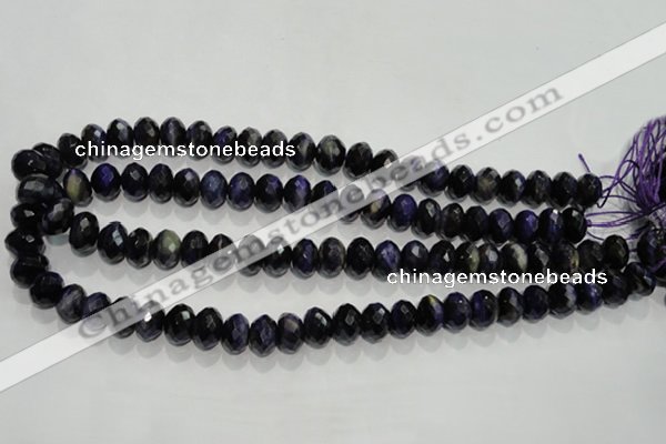 CTE942 15.5 inches 8*12mm faceted rondelle dyed blue tiger eye beads