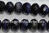 CTE943 15.5 inches 10*14mm faceted rondelle dyed blue tiger eye beads