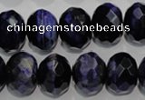 CTE944 15.5 inches 12*16mm faceted rondelle dyed blue tiger eye beads