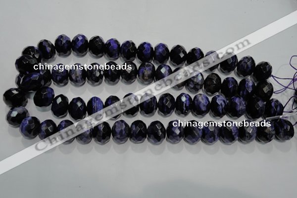 CTE944 15.5 inches 12*16mm faceted rondelle dyed blue tiger eye beads