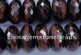 CTE95 15.5 inches 10*20mm faceted rondelle red tiger eye beads