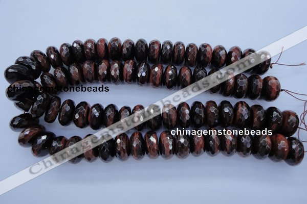 CTE95 15.5 inches 10*20mm faceted rondelle red tiger eye beads