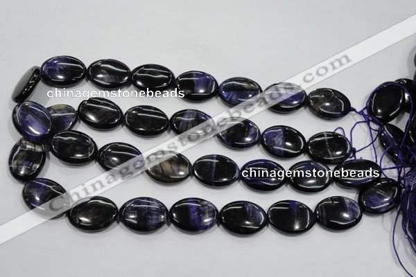 CTE953 15.5 inches 13*18mm oval dyed blue tiger eye beads wholesale