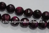 CTE972 15.5 inches 8mm faceted round dyed red tiger eye beads