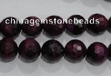 CTE973 15.5 inches 10mm faceted round dyed red tiger eye beads