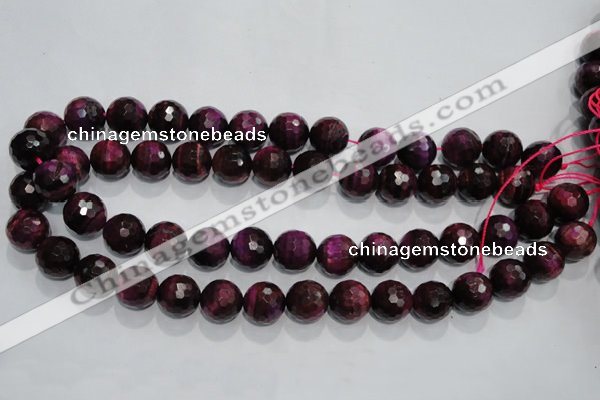 CTE974 15.5 inches 12mm faceted round dyed red tiger eye beads