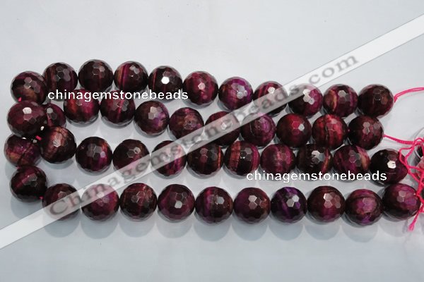 CTE977 15.5 inches 18mm faceted round dyed red tiger eye beads