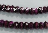 CTE980 15.5 inches 5*8mm faceted rondelle dyed red tiger eye beads