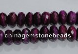 CTE981 15.5 inches 6*10mm faceted rondelle dyed red tiger eye beads