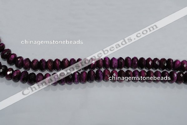 CTE982 15.5 inches 8*12mm faceted rondelle dyed red tiger eye beads