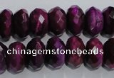 CTE983 15.5 inches 10*14mm faceted rondelle dyed red tiger eye beads