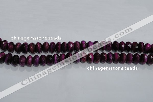 CTE983 15.5 inches 10*14mm faceted rondelle dyed red tiger eye beads