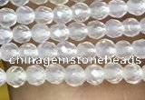 CTG1000 15.5 inches 2mm faceted round tiny white agate beads