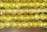 CTG1002 15.5 inches 2mm faceted round tiny yellow agate beads