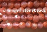 CTG1005 15.5 inches 2mm faceted round tiny south red agate beads