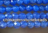 CTG1006 15.5 inches 2mm faceted round tiny blue agate beads