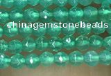 CTG1007 15.5 inches 2mm faceted round tiny green agate beads