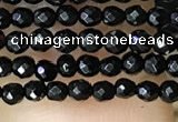 CTG1010 15.5 inches 2mm faceted round tiny black agate beads