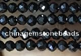 CTG1011 15.5 inches 2mm faceted round tiny black spinel beads