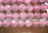 CTG1016 15.5 inches 2mm faceted round tiny rose quartz beads