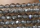 CTG1020 15.5 inches 2mm faceted round tiny smoky quartz beads