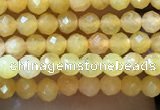 CTG1035 15.5 inches 2mm faceted round tiny yellow jade beads