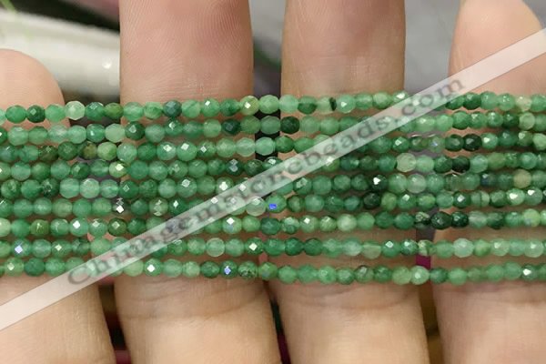 CTG1036 15.5 inches 2mm faceted round tiny African jade beads