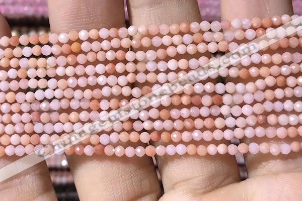 CTG1038 15.5 inches 2mm faceted round tiny pink aventurine beads