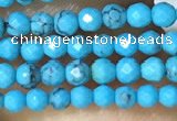 CTG1054 15.5 inches 2mm faceted round tiny turquoise beads