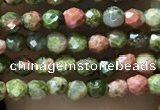 CTG1060 15.5 inches 2mm faceted round tiny unakite gemstone beads