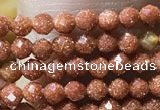 CTG1066 15.5 inches 2mm faceted round tiny goldstone beads