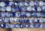 CTG1069 15.5 inches 2mm faceted round tiny blue spot stone beads