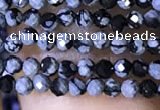 CTG1072 15.5 inches 2mm faceted round tiny snowflake obsidian beads