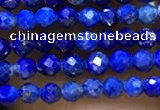 CTG1075 15.5 inches 2mm faceted round tiny lapis lazuli beads