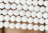 CTG1087 15.5 inches 2mm faceted round tiny white porcelain beads