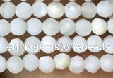 CTG1088 15.5 inches 2mm faceted round tiny mother of pearl beads